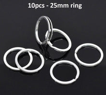 Load image into Gallery viewer, Silver Plated Metal Blank Keyring Keychain Split Ring Keyfob Key Holder Rings Women Men DIY Key Chains Accessories