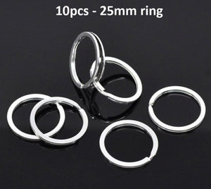 Silver Plated Metal Blank Keyring Keychain Split Ring Keyfob Key Holder Rings Women Men DIY Key Chains Accessories